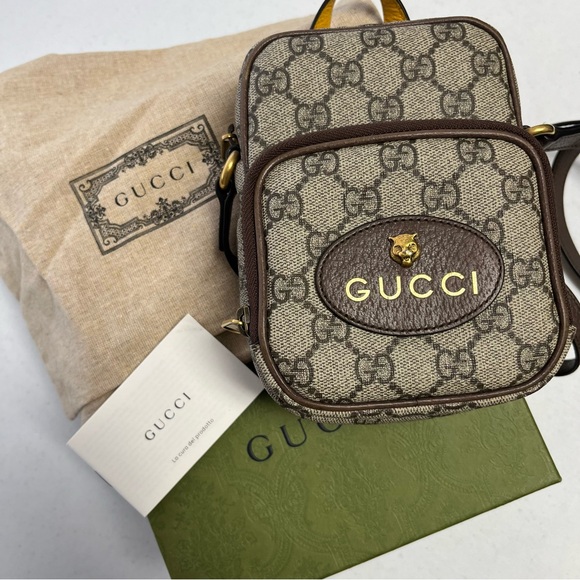 Gucci GG Supreme Neo Vintage Mini Bag Crossbody Box Dustbag Gift Coated Canvas - Picture 1 of 15